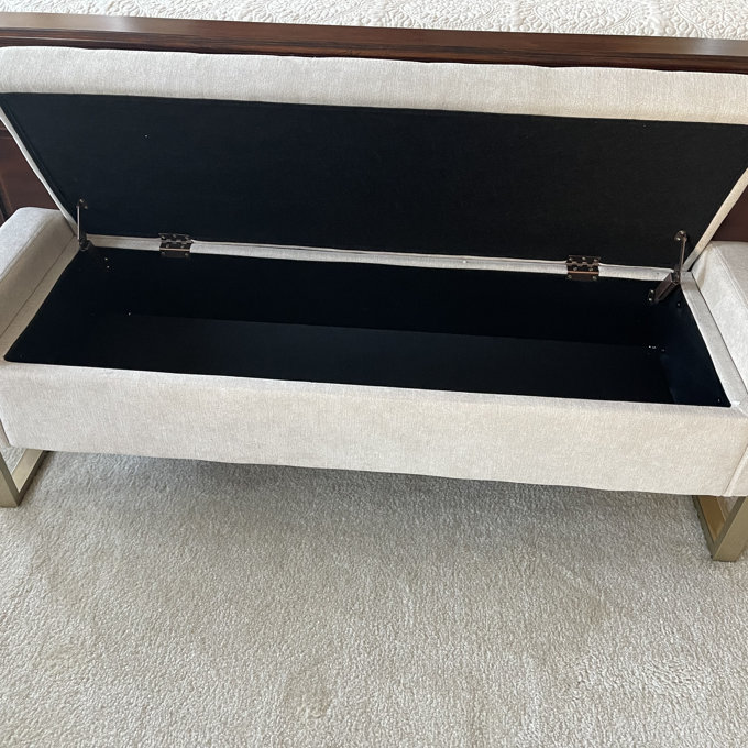 Mercer41 Shanieka 55.3'' W Modern Upholstered Flip Top Storage